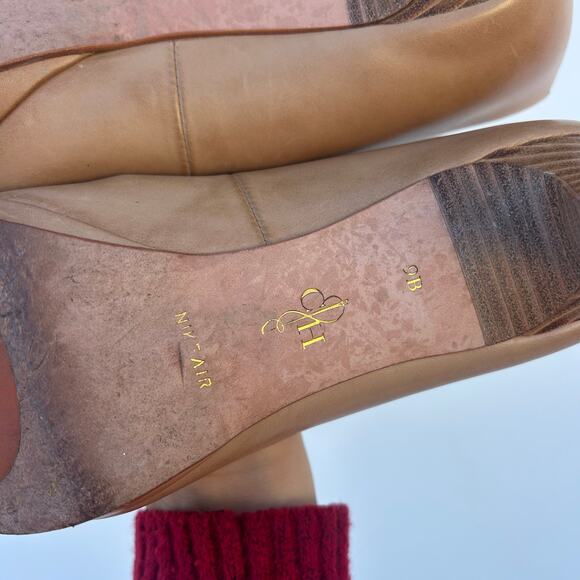 Cole Haan Chelsea Low Pump Heels Nude Tan Classic Leather Sandstone 9 - Picture 13 of 13